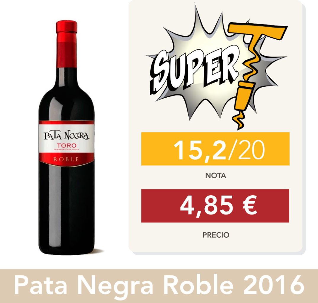 Pata Negra Roble 2016 - vino jamonero - 15.2/20 puntos (plata